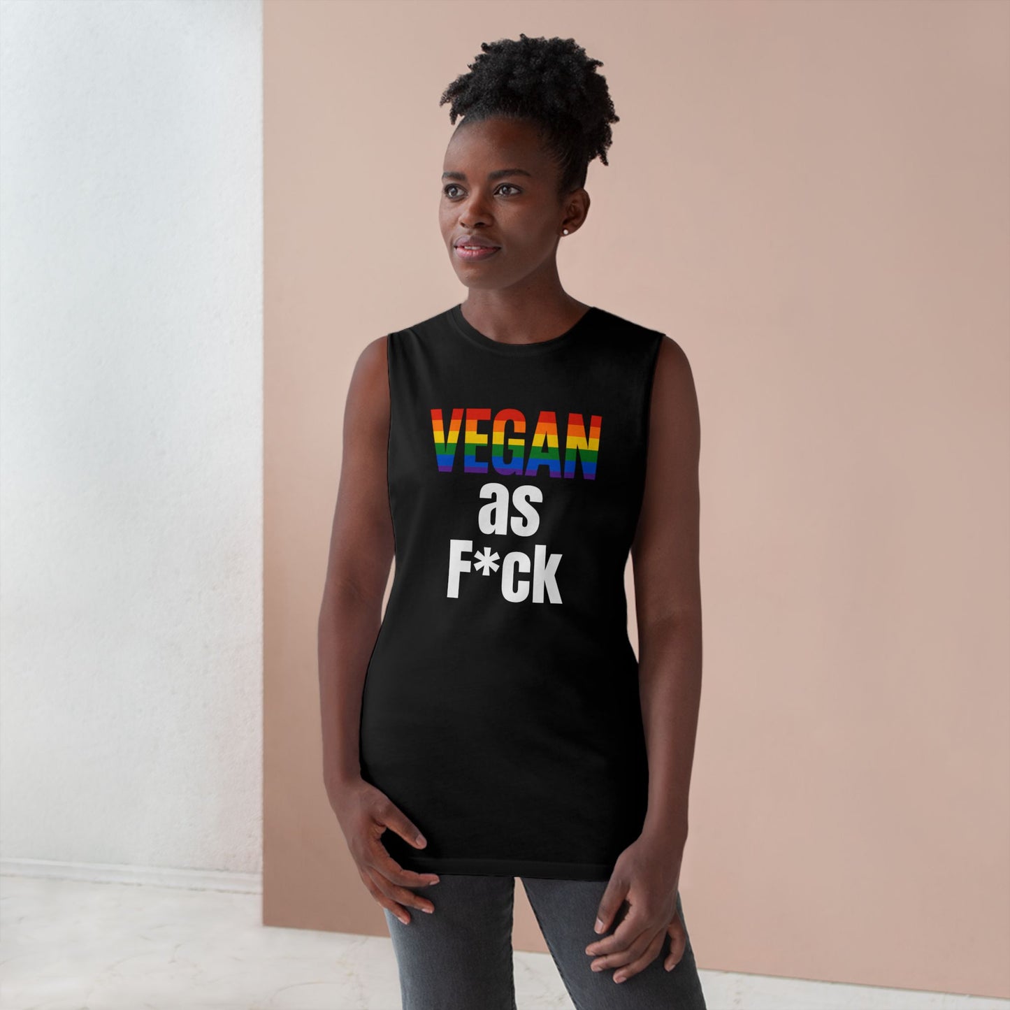Unisex Vegan Pride Tank Top, Perfect for Festivals, Summer Outings, LGBTQ+ Events, Vegan Activism, Pride Month Celebrations