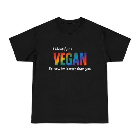 Unisex Vegan Identity Tee - Pride Apparel, LGBTQ+ Fashion, Vegan Lifestyle, Funny Statement Shirt, Casual Wear