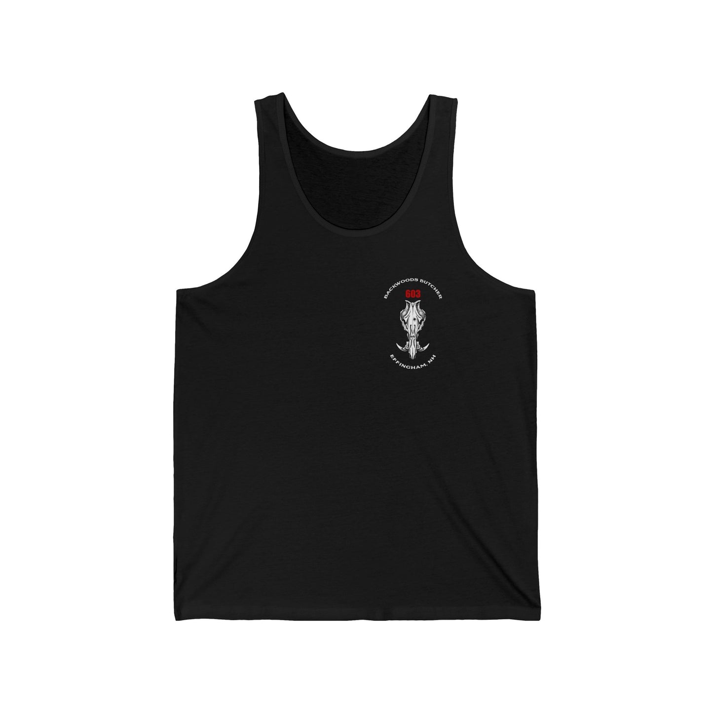 Unisex Jersey Tank - Backwoods Butcher Design for Outdoors Lovers