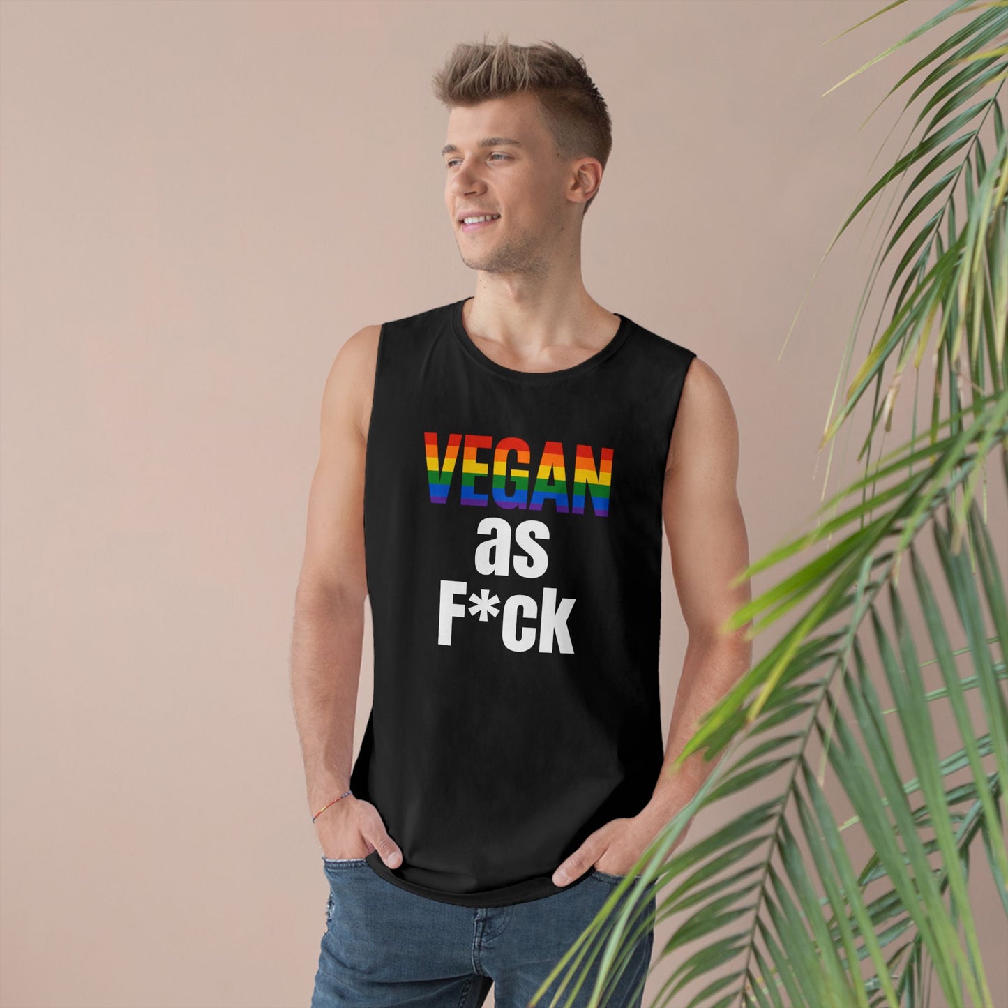 Unisex Vegan Pride Tank Top, Perfect for Festivals, Summer Outings, LGBTQ+ Events, Vegan Activism, Pride Month Celebrations